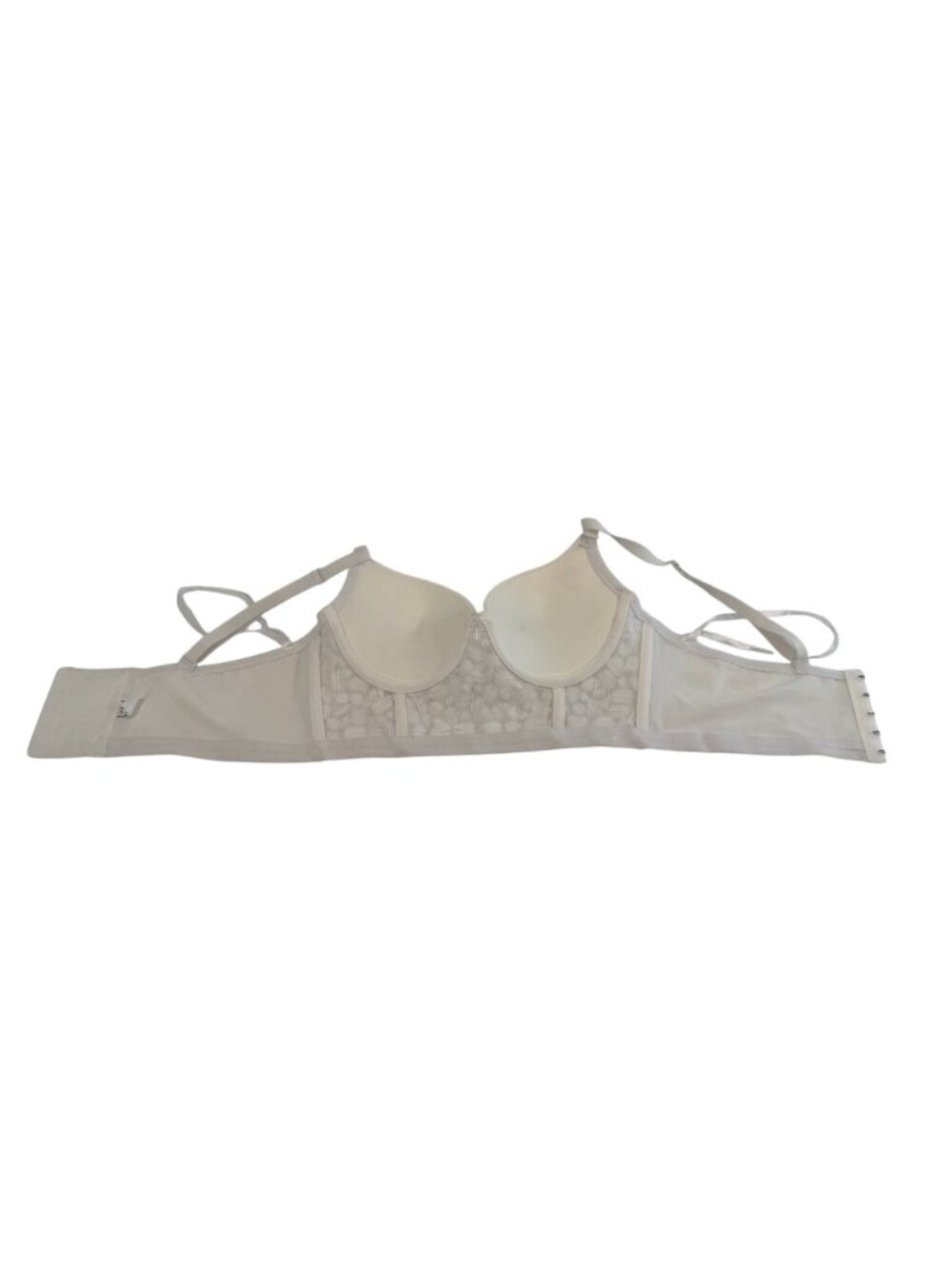 SPARKLY Faceted Crystal Embellished White Bralette Bra Top Adjustable 34/75 - Picture 14 of 14